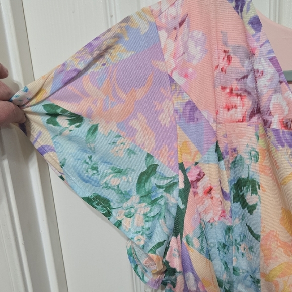 Lane Bryant Multicolor Floral Wrap Midi Dress - Picture 2 of 8